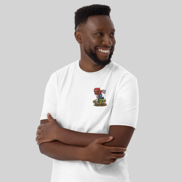 Homem T-shirt Branca Bordado