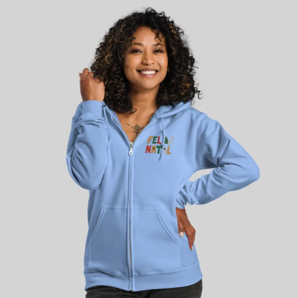 Mulher Azul Casaco Unissexo - Feliz Natal