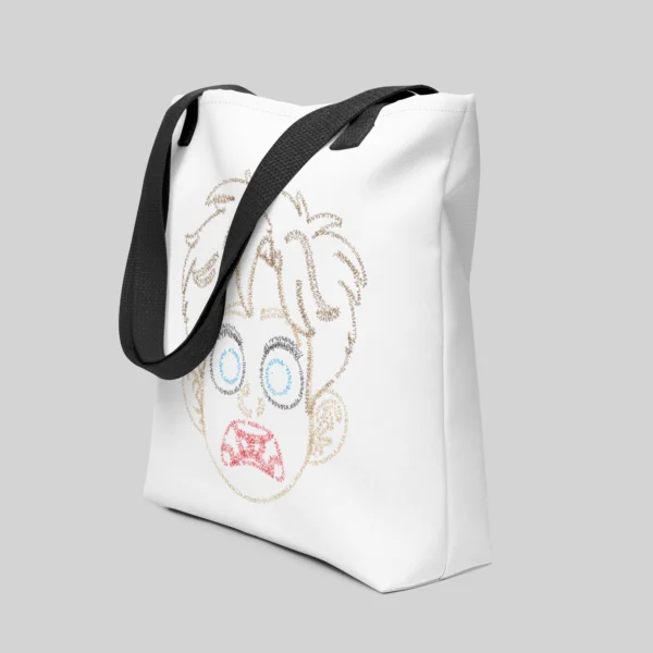 Preto Lado Tote Bag Preto
